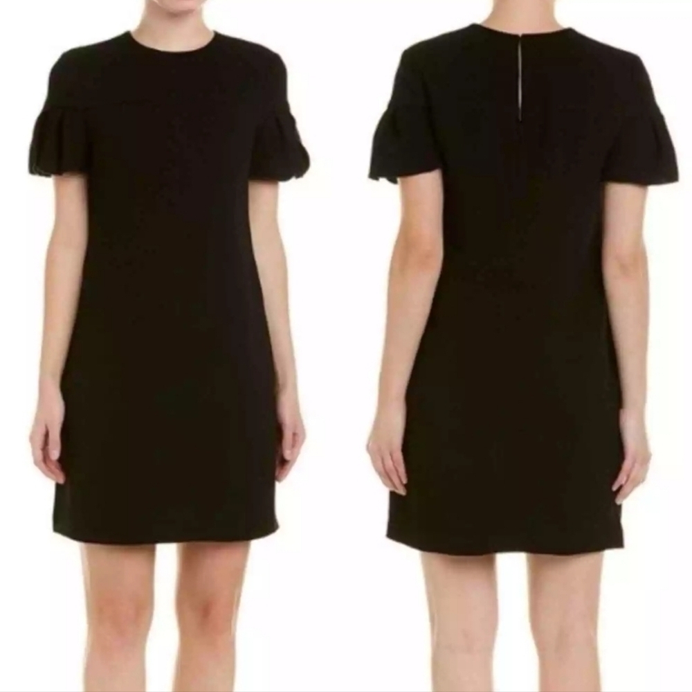TRINA TURK black Jacinta Petal Sleeve Mini shift dress size 4
